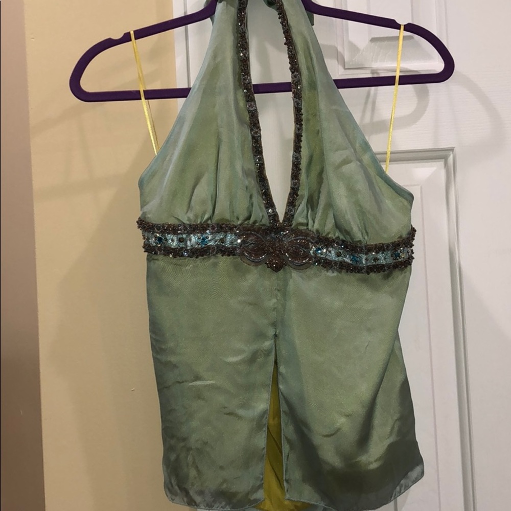 Saks 5th Ave Women’s Beaded Halter Silk Top
